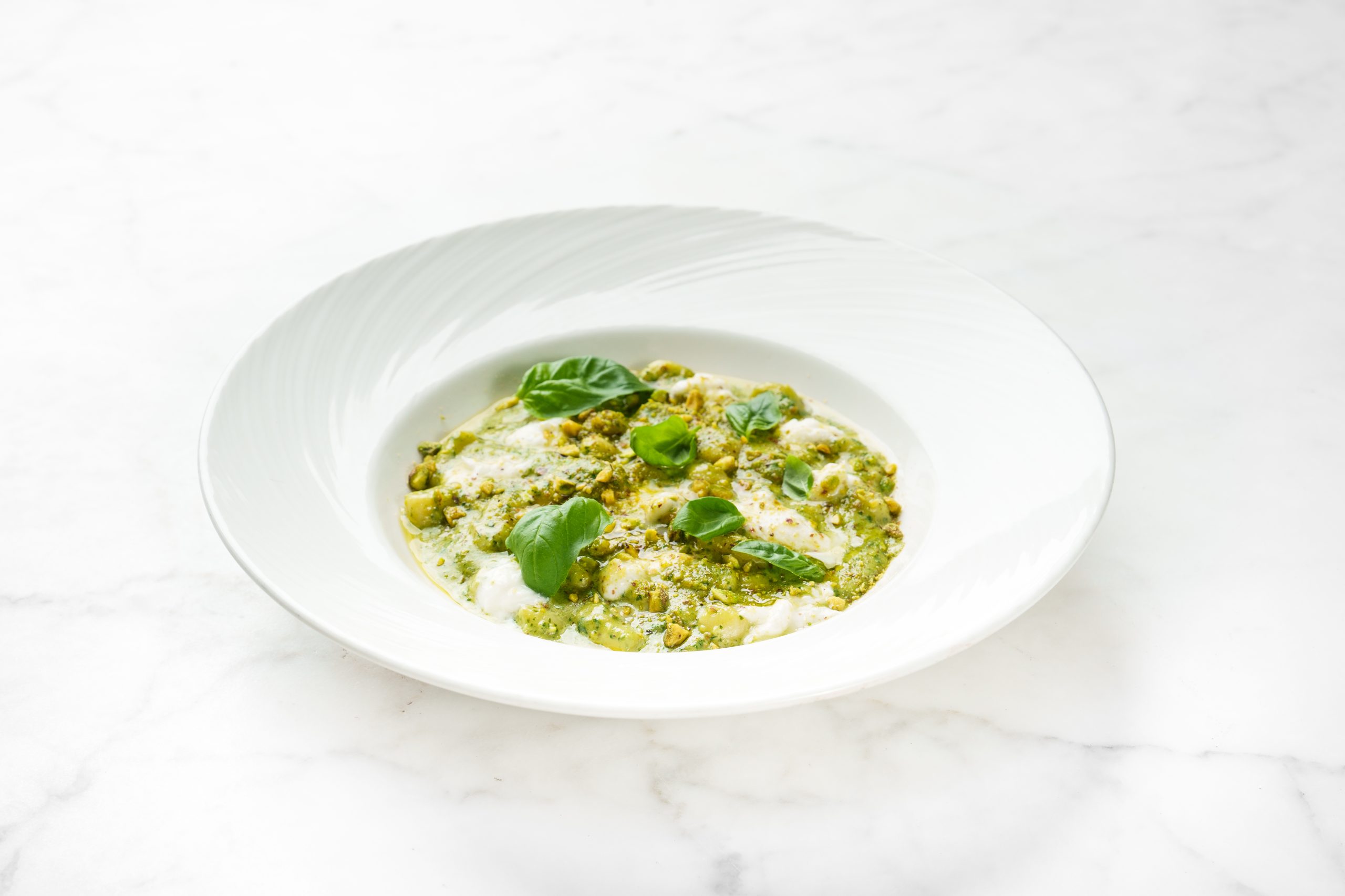 Gnocchi with Pistachio Pesto & Buffalo Mozzarella