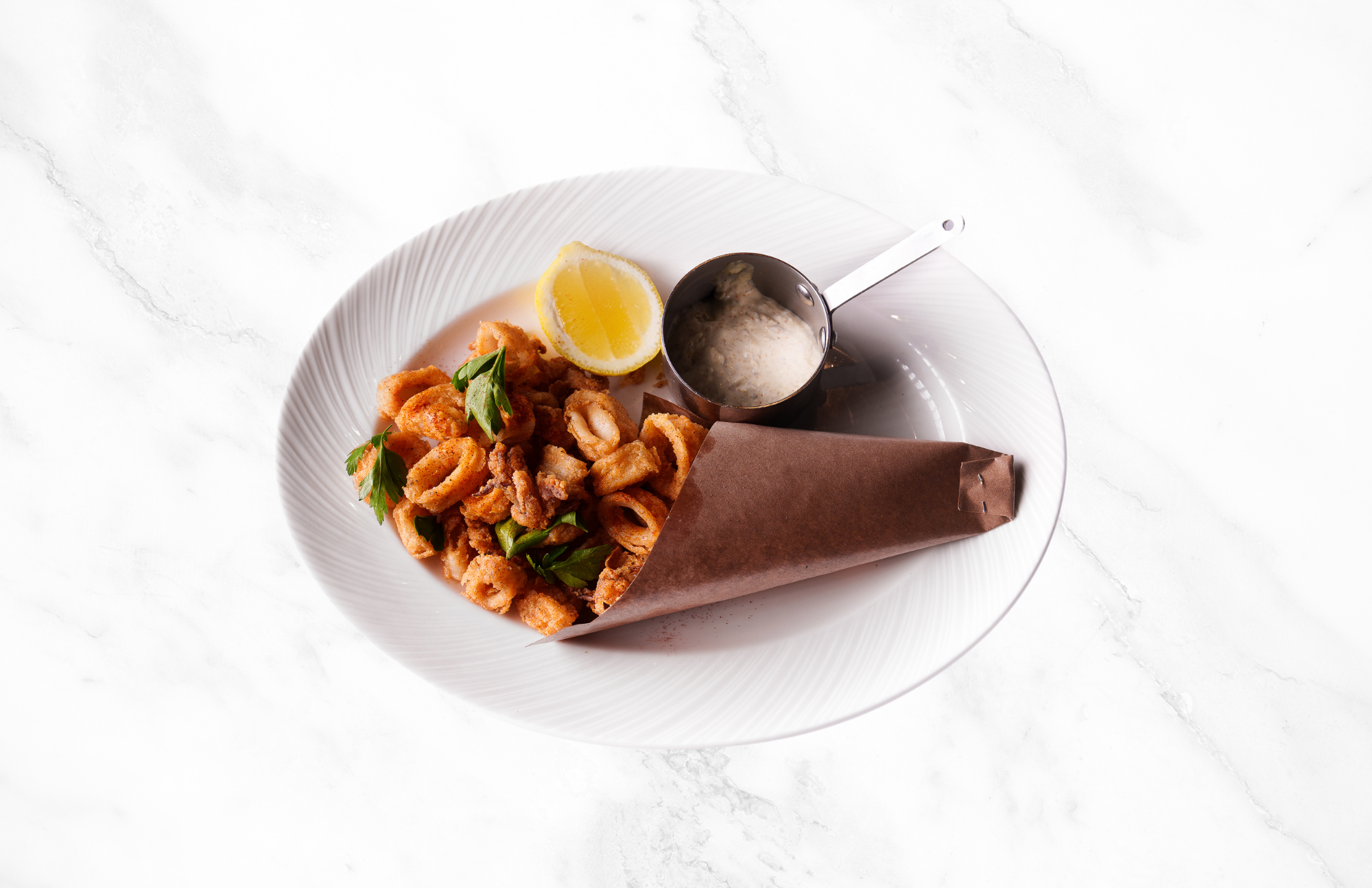 Baby Calamari, Espellette Pepper & Tartar Sauce