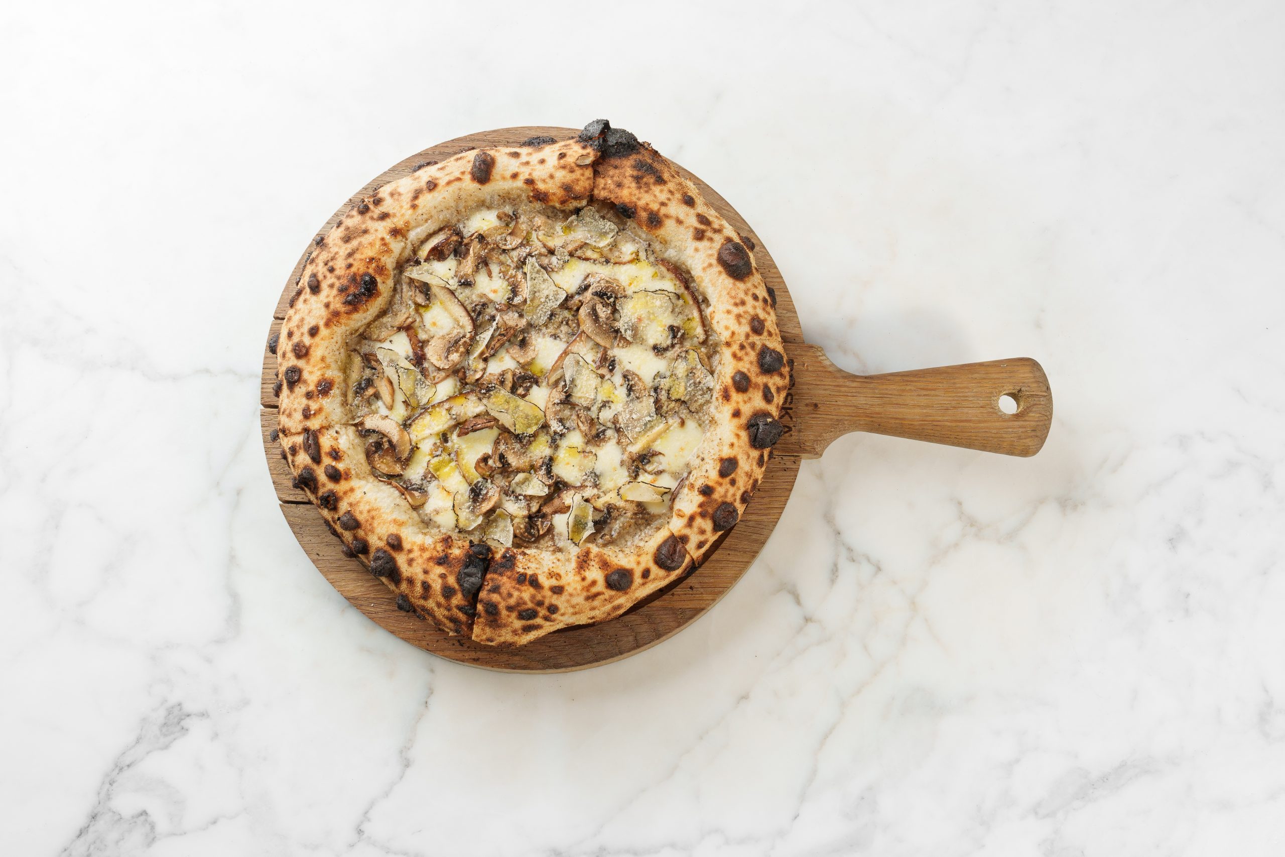 Pizza with Soft Cheese & Black Truffle