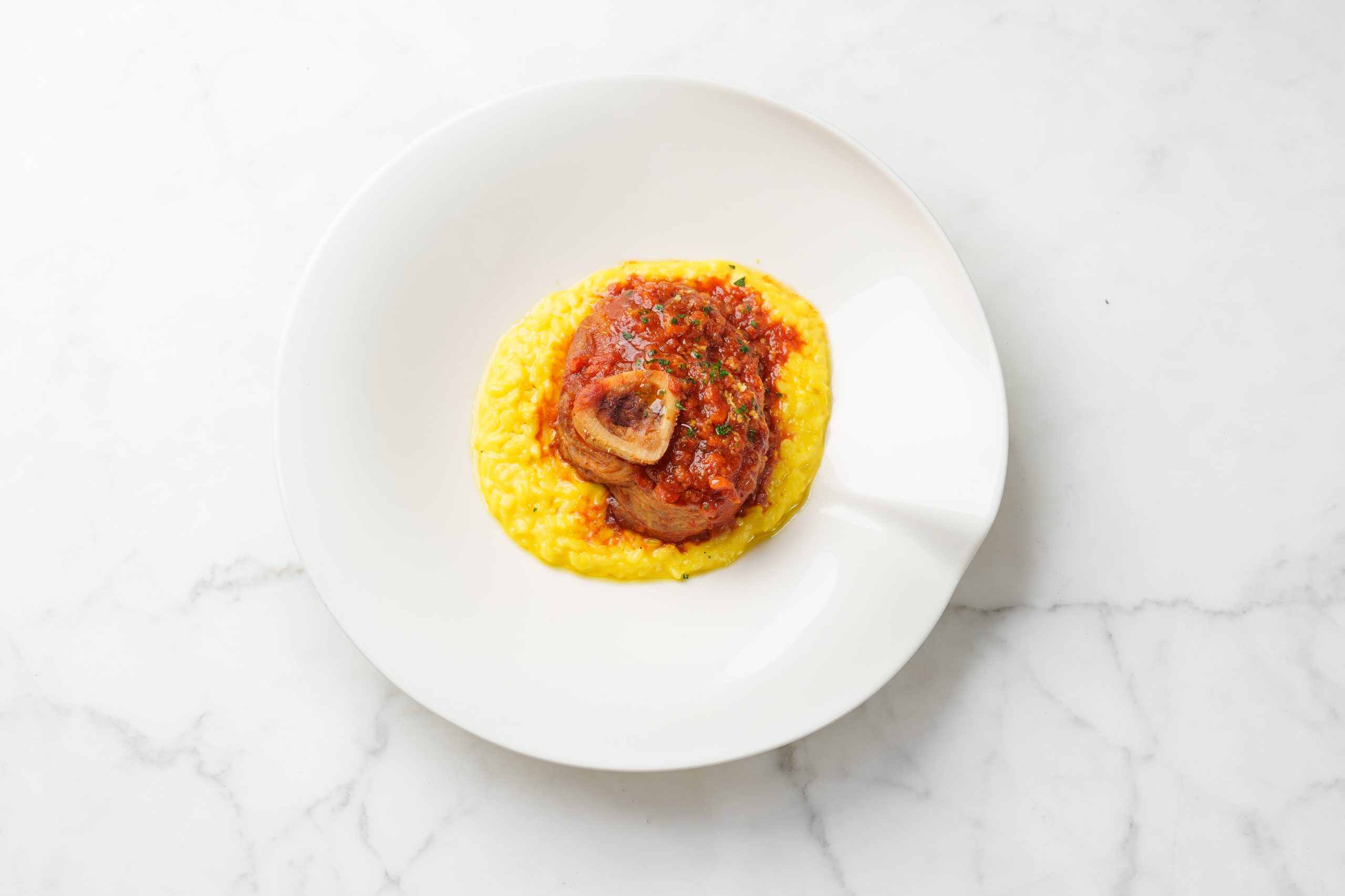 Beef Ossobuco, Saffron Risotto & Lemon Zest